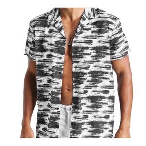 BoohooMAN short sleeve abstract print collar shirt
